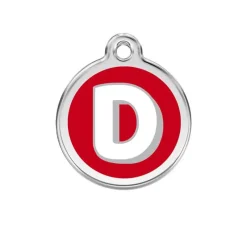 Médaille alphabétique gravable pour chien - Acier inoxydable Ø 3 cm*RedDingo