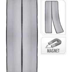 Moustiquaire de porte magnétique noire 210x50cm - 2 portes - 9 aimants*