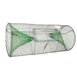 Nasse 2 entrées galvanisée plastifiée maille 10 mm L 80 cm* Discount