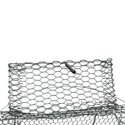 Nasse 2 entrées galvanisée plastifiée maille 10 mm L 80 cm* Discount