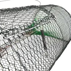 Nasse 2 entrées galvanisée plastifiée maille 10 mm L 80 cm* Discount