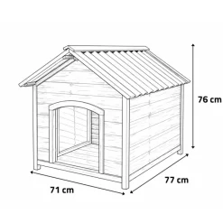 Niche en bois chalet pour chien - Taille S - Toit PVC* Sale