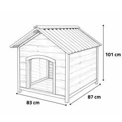 Niche en bois chalet pour chien - Taille L - Toit PVC* Hot