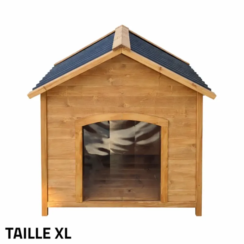 Niche en bois chalet pour chien - Taille XL - Toit PVC* Hot