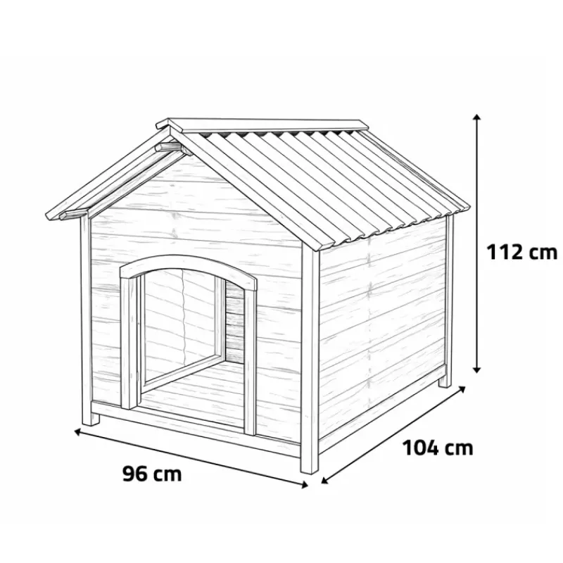 Niche en bois chalet pour chien - Taille XL - Toit PVC* Hot