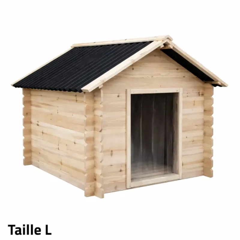 Niche en bois d'épicéa chalet madrier - Taille L - Toit PVC* New