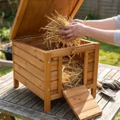 Nichoir abri poulailler Bois forme cube 42 x 51,5 x H 43 cm* Sale