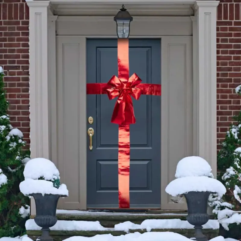 Noeud rouge porte 33x42cm ruban 4,3m avec velcro* New