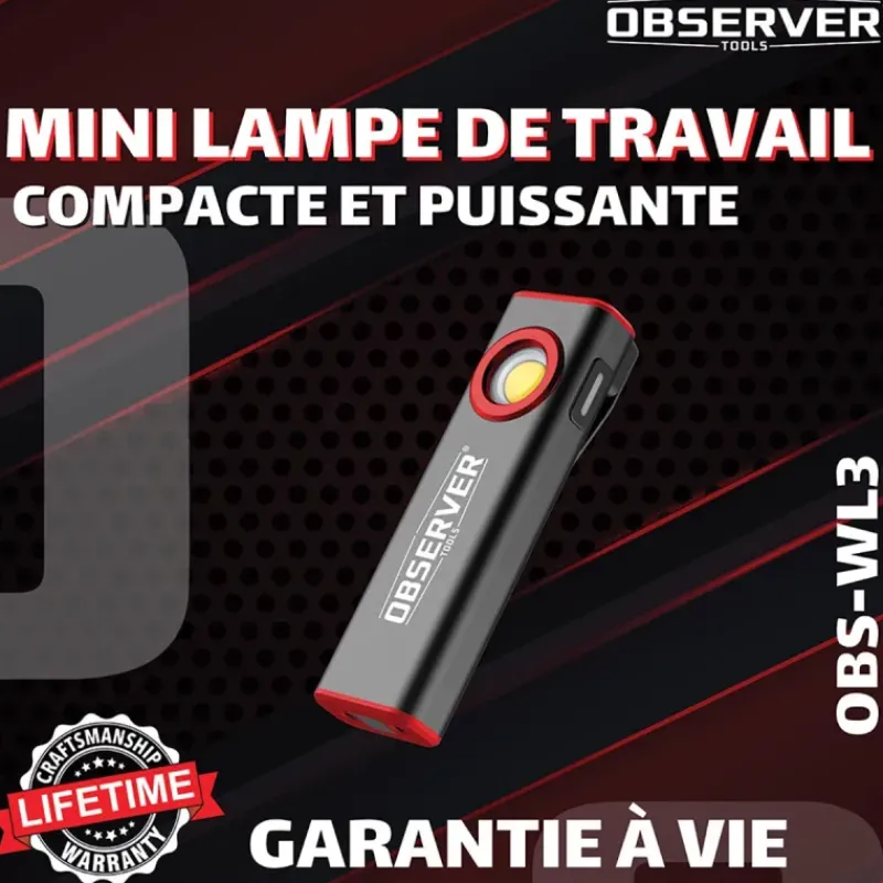 OBSERVER - Lampe de travail SLIM ultra compacte 800 Lumens*Observer Tools