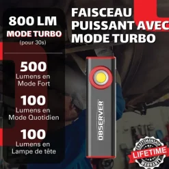 OBSERVER - Lampe de travail SLIM ultra compacte 800 Lumens*Observer Tools