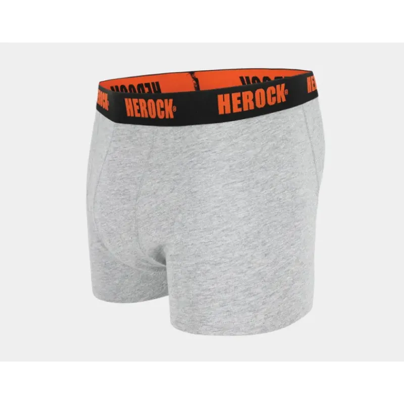 Pack 3 Boxers Homme Gorik ® - Gris, Noir, Orange - Coton Élasthanne*Herock Discount
