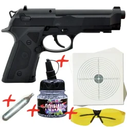 Pack Pistolet Elite II BB 4,5mm rail weaver 4J L22cm*Beretta Online