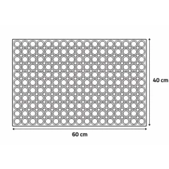 Paillasson caoutchouc 60x40x1,2cm antidérapant entrée* Outlet