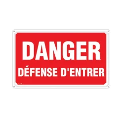 Panneau DANGER DÉFENSE D'ENTRER Alu 30X20cm unité* Hot