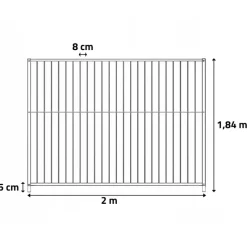 Panneau de chenil à barreaux 2m - Hauteur 184cm* Online