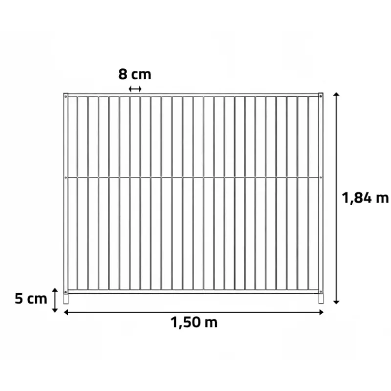 Panneau de chenil à barreaux 1,50m - Hauteur 184cm* Hot