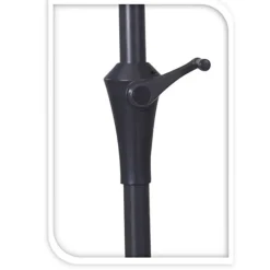 Parasol de terrasse demi-rond taupe Ø 2,70 m avec manivelle - Toile polyester 160 g/m²* New