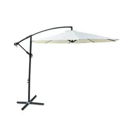 Parasol déporté Azur 3m - Toile polyester naturel résistante* Outlet