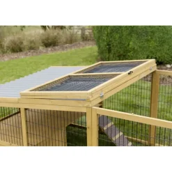 Parc extérieur en pin pour petits animaux avec abri* Sale