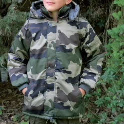 Parka matelassée capuche 4 poches polyester coton camo 6 à 16 ans*Percussion Clearance