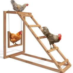 Perchoir poules en bois 1 échelle avec balançoire* Best