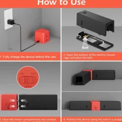 Piège à rongeurs d'angle électrique USB - 2 tunnels - 2000V* Best