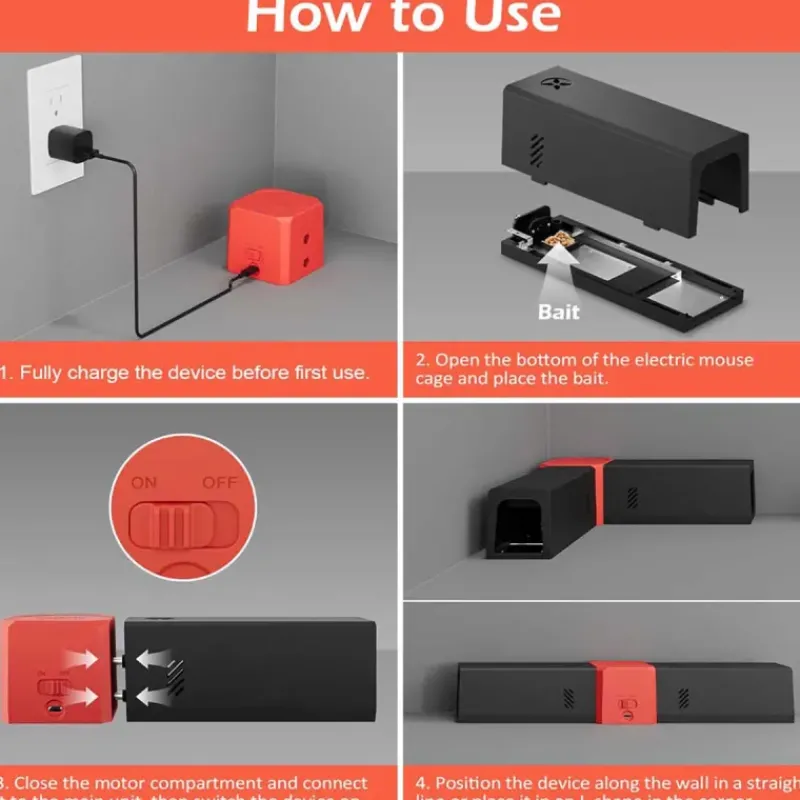 Piège à rongeurs d'angle électrique USB - 2 tunnels - 2000V* Best