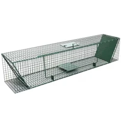 Piège à trappes type US 2 entrées maille acier vert 125x26x26cm* Clearance