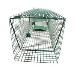 Piège à trappes type US 2 entrées maille acier vert 125x26x26cm* Clearance