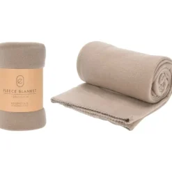 Plaid polaire taupe 125x150 cm doux et chaleureux* Discount