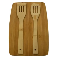 Planche à découper bambou 33 x 23 x 1 cm 2 spatules* Sale