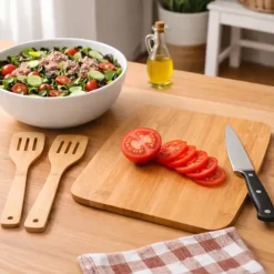 Planche à découper bambou 33 x 23 x 1 cm 2 spatules* Sale