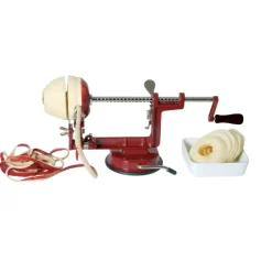 Pèle-pommes - Épluche, tranche et vide fixation ventouse* Discount