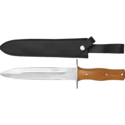 Poignard 35cm Teck Lame Acier Inox 22,5cm + Étui Cuir* Clearance