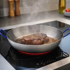 Poêle Lyonnaise polie avec anses Acier poli 40cm*Vaello Outlet