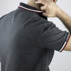 Polo manches courtes LORD coton polyester gris chiné S au 3XL*LMA Hot