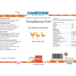 Pondiferme fort, aliment minéral poules pondeuses 1kg -*Gamiferme Best