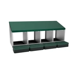 Pondoir 4 nids sur pieds en acier - Récupération automatique des œufs* Sale