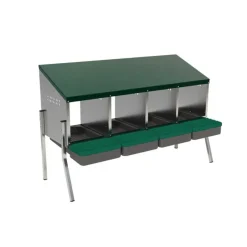 Pondoir 4 nids sur pieds en acier - Récupération automatique des œufs* Sale