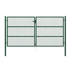 Portail 2 vantaux grillagé 3x1,5m - Maille 50mm - Vert* Hot