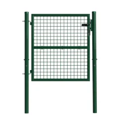 Portillon grillagé 1x1m maille 50mm vert avec serrure et poignées* New