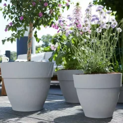 Pot de fleurs Ø30xH25cm en plastique recyclé - ® Gris*Elho Hot