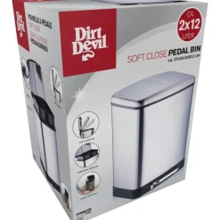 Poubelle à pédale 2 bacs acier inox brossé argenté 2x12L* Best