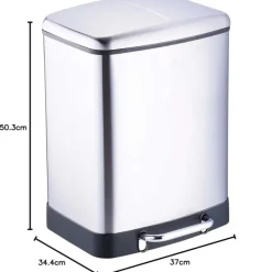 Poubelle à pédale 2 bacs acier inox brossé argenté 2x12L* Best