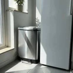 Poubelle à pédale 2 bacs acier inox brossé argenté 2x12L* Best