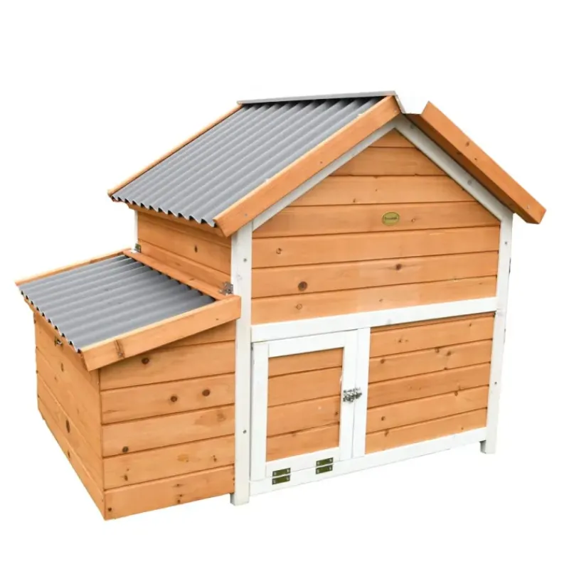 Poulailler bois 3 poules Confort toit plastique 112 x 77 x 92 cm*Ducatillon New