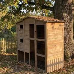 Poulailler Bois 2 étages 10-15 poules 222X115 X200 cm sol PVC*