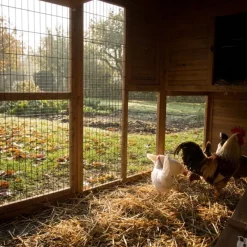 Poulailler Bois 2 étages 10-15 poules 222X115 X200 cm sol PVC*