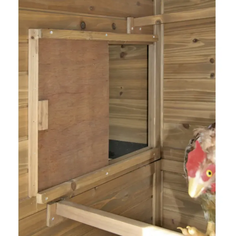 Poulailler Bois 2 étages 10-15 poules 222X115 X200 cm sol PVC*