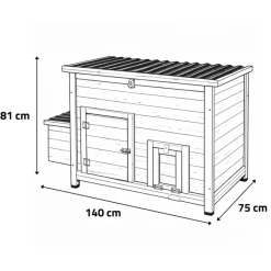 Poulailler Hefa+ en pin traité avec toit plastique - 6 poules* Sale
